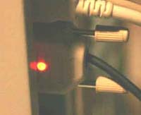 Red indicates exposure is taking place